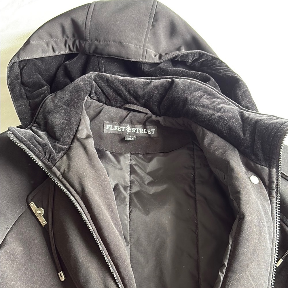 Black Weather-Resistant Raincoat with High Collar